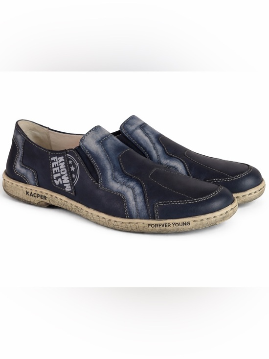 Kacper Other - Kacper Blue Leather Distresses Shoes EU40 /US8